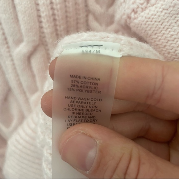 Vince Camuto Pink Knit Women's Pullover Sweater3/4 Sleeve High Sleeve Medium - Picture 9 of 10